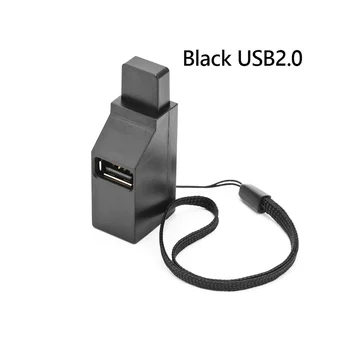 USB 2.0 HUB Adapteris Extender Mini Splitter, 3 Langelyje Uostai PC Nešiojamas Mobilusis Telefonas, Didelės Spartos U Disko Reader,Juodos