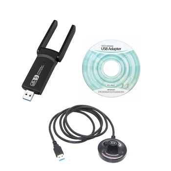 USB Adapter Dual Band 1200Mbps Ilgo Nuotolio Imtuvas, Wifi Dongle Nešiojamas KOMPIUTERIS 5dBi Antenos Tinklo Namuose, 5 ghz 2.4 G USB3.0 Didelio Greičio