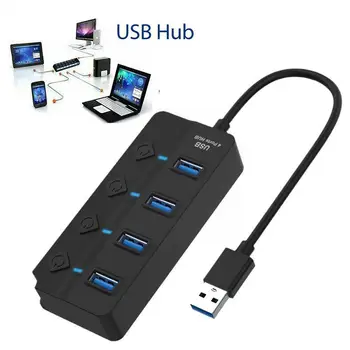 USB HUB 3.0 4 Port Kelis Expander USB2.0 Centru Su Centru Aukštos Splitter 5Gbps Priedai Multi Speed USB Jungiklis Kompiuterių Skelbimų U6N2