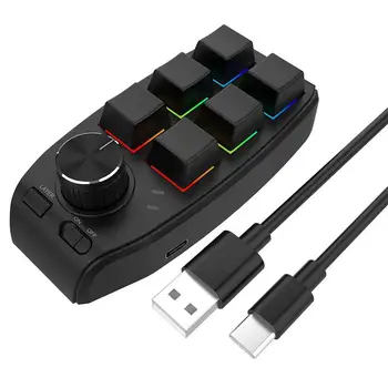 USB Programavimo Makro Pasirinktinis Mygtukas Klaviatūros RGB 6 Klavišus Paste Klaviatūros Kopiją Hotswap Mechaninė Mini Macropad Žaidimų N0O7