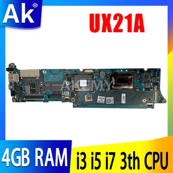 UX21A Plokštė i3-3 Gen i5-3 Gen i7-3 Gen CPU, 4GB RAM ASUS UX21 Nešiojamas kompiuteris UX21A Motininės Plokštės