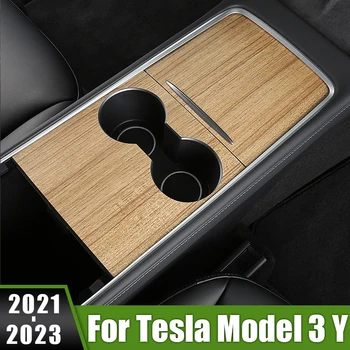 Už Tesla Model 3 Y 2021 2022 2023 PU Odos, Automobilio Centrinio Valdymo Priekiniai Vandens Puodelio Laikiklis Lipdukai Apdaila Atveju, Apdailos Dangtis