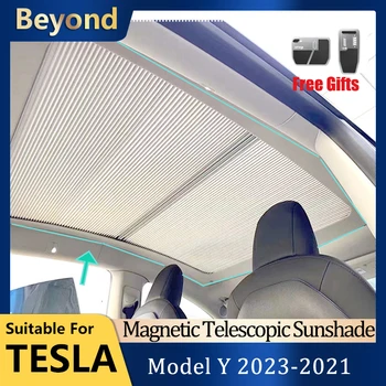 Už Tesla Model Y 2023 Naujų Automobilių Magnetinės Saulės Atspalvių Stiklinis Stogas Skėtį Nuo Saulės 2021 2022 Priekiniai Galiniai Stoglangis Stoglangis Interjero Accessories