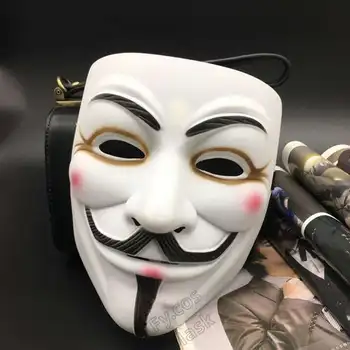 V Veido Kaukė Juoda Balta Vendetta Įsilaužėlių Halloween Carnival 