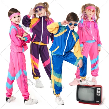 Vaikų Hipis kostiumai, vyrų ir moterų karnavalas Halloween retro šalis, 70s, 80s, rock, disco kostiumas kostiumas vaidmenų kostiumas