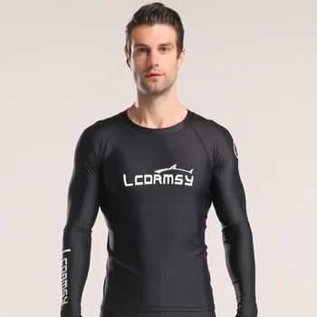 Vyrų Mados Aukštos Elastinga Patogūs Marškinėliai ilgomis Rankovėmis Banglenčių maudymosi kostiumėlį Viršuje Vandens Sporto Treniruoklių Greitai-Džiovinimo UPF 50+ 4XL-6XL