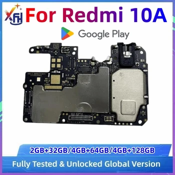 XIFEHHE 100% Atrakinta Mainboard Xiaomi Redmi 10A Plokštė Su Pilna Žetonų Originalus Logika Valdybos 32GB 64GB 128GB