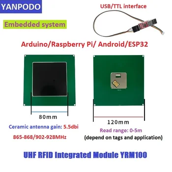 Yanpodo Micro 0-5M Diapazonas UHF RFID Modulis Reader Arduino TTL Uart 5dbi Antenos Modulis Įterptųjų Delninis Skaitytuvas