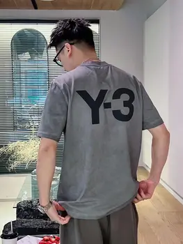 Yohji Yamamoto Y3 Tshirts Naujas Vasaros Mados Prekės ženklo Grynos Medvilnės Atspausdinti Prarasti Apvalios Kaklo trumpomis Rankovėmis Priežastinis Vyrų T-shirt