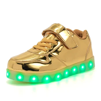 šviesos Sportbačiai Bateliai Led Šviesos Vaikai, Vaikai apšvietimo batai USB Įkrovimo Mergaitės Berniukai Šviesą, Spindinčią Batų Dydis 25-37 7Colour